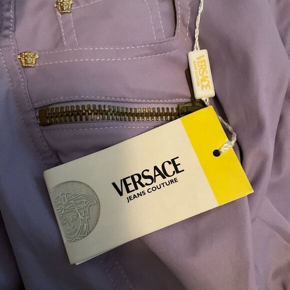 NWT  Y2K Versace Jeans Couture Low Rise Cropped Jeans - Picture 12 of 13